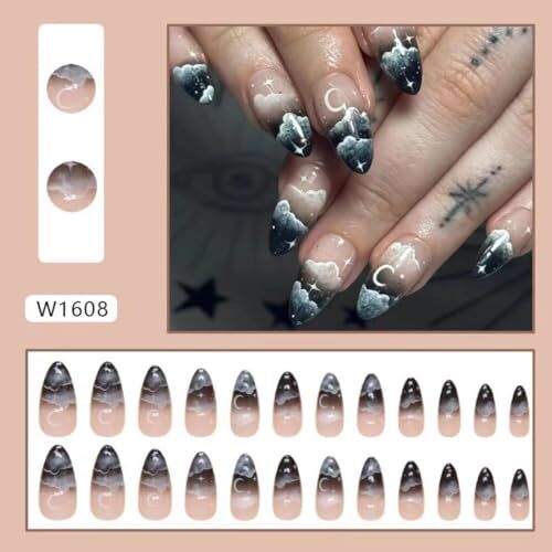 Halloween Press on Nails Medium Almond Fake Nails 1 Fl Oz (Pack of 1) Style09