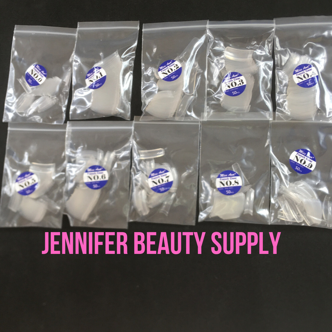 500PCS COFFIN FAKE FALSE NAIL TIPS LONG SQUARE FRENCH NATURAL TRANSPARENT