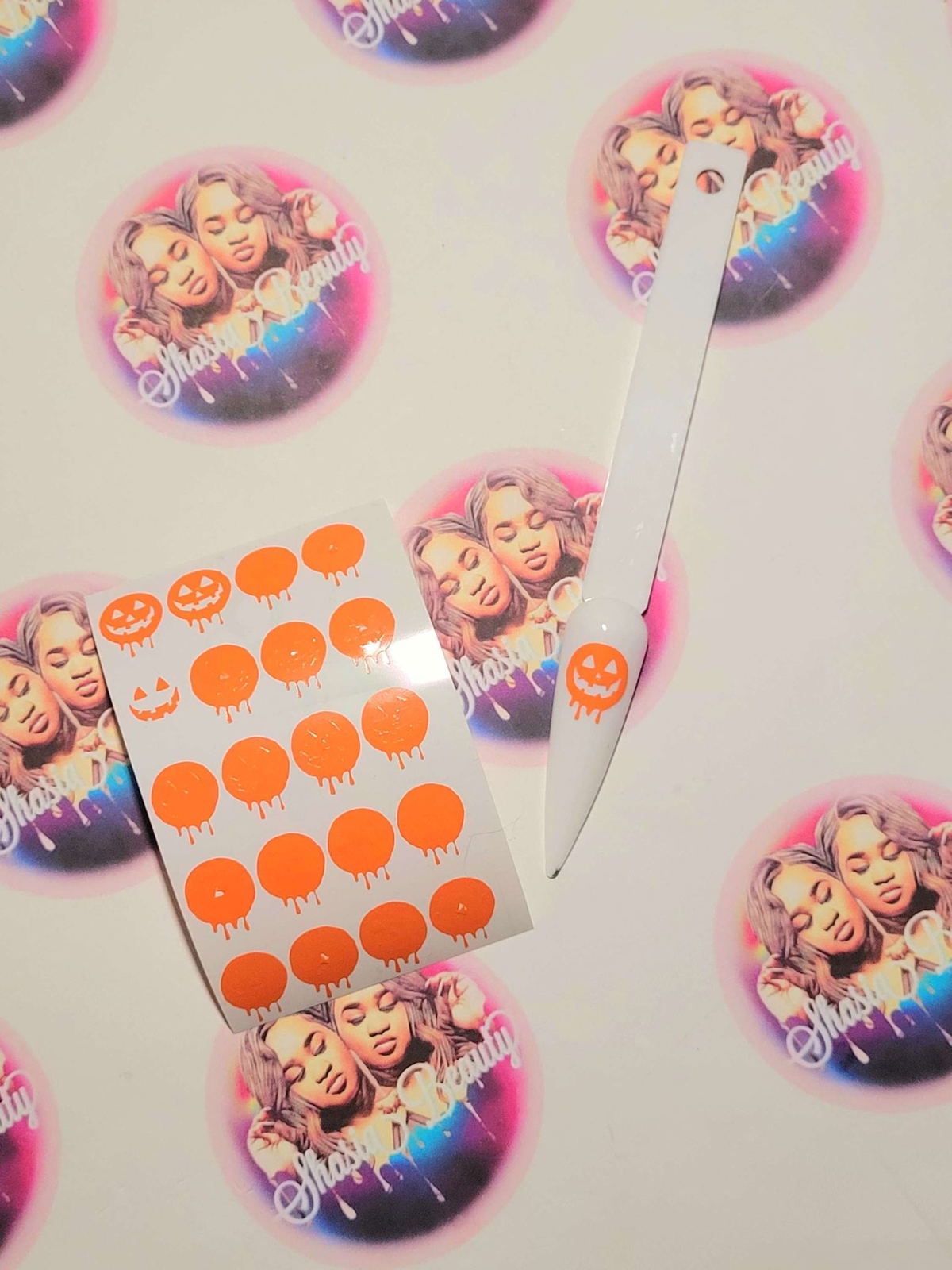 Drippy Pumpkin Halloween Nail Stickers