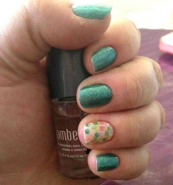 Jamberry Nail Wraps ~ HALF SHEET ~ JADED Teal Winter Sparkle