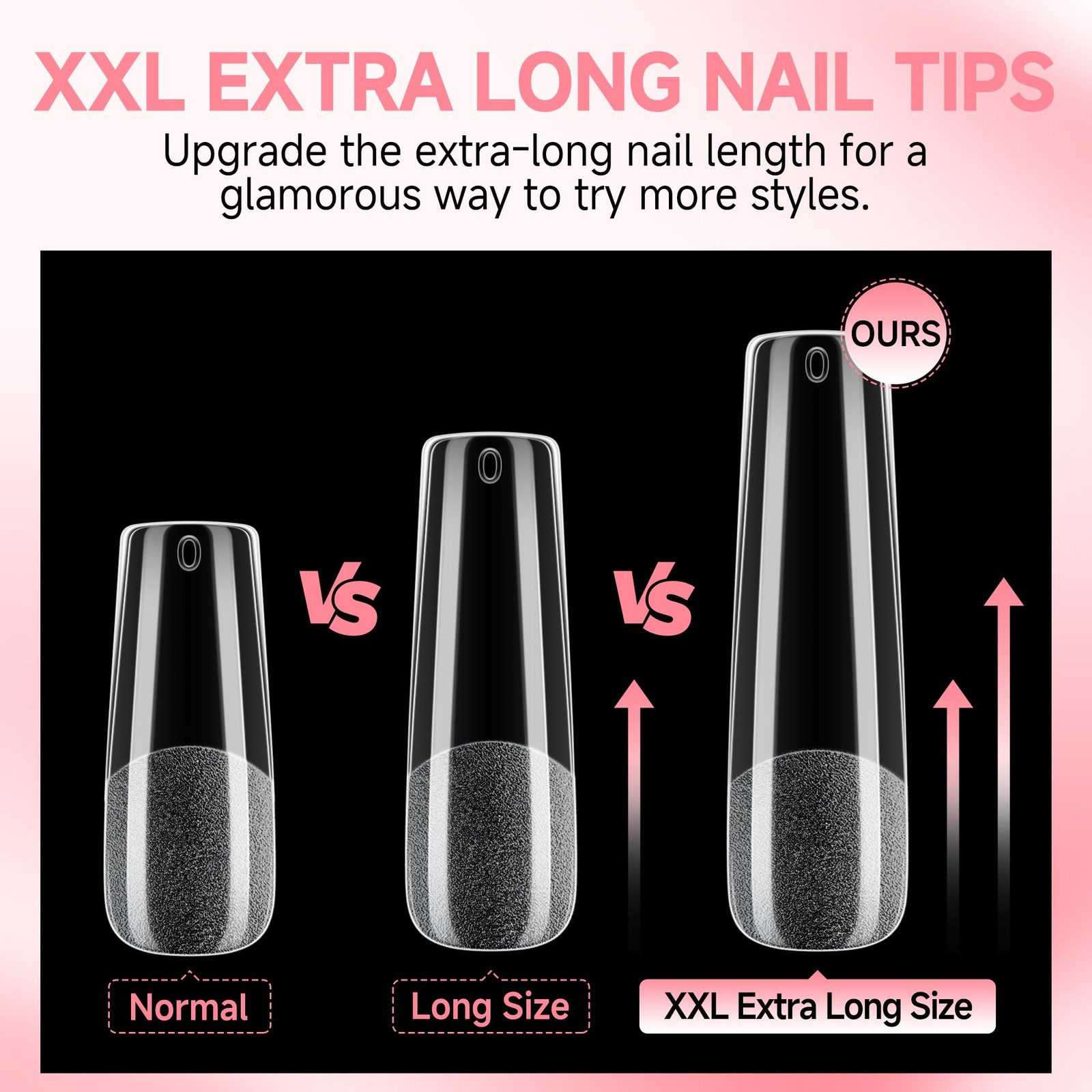 UNA GELLA Long Square Gel Nail 12 Sizes (Length Not Specified), Full