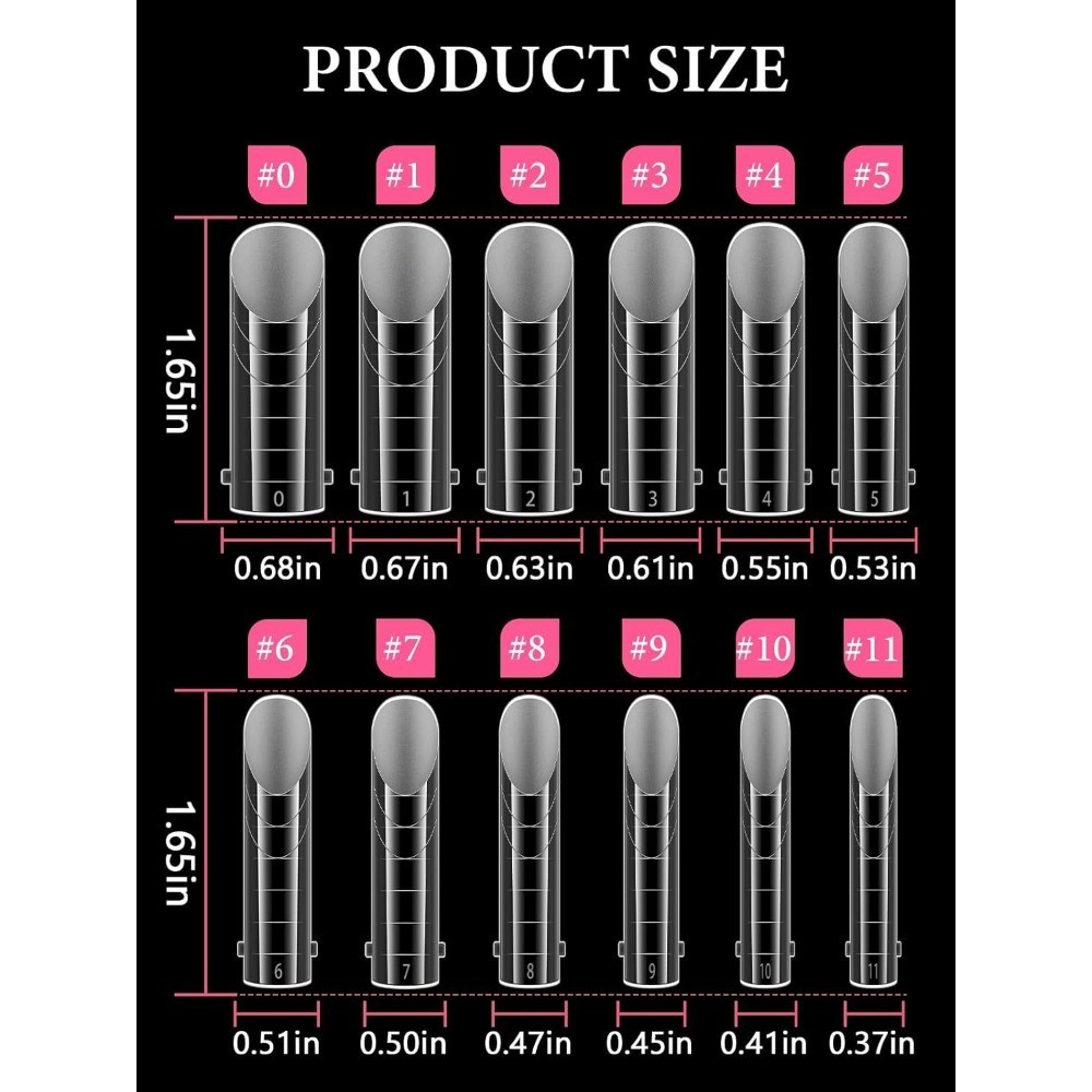 Reusable Poly Gel Toenail Kit with Forms, 120PCS Press on Toe Nail Tips in