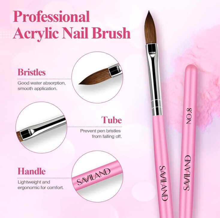 SAVILAND Acrylic Nail Kit Professional 100%Vegan, Cruelty Free. With Tips
