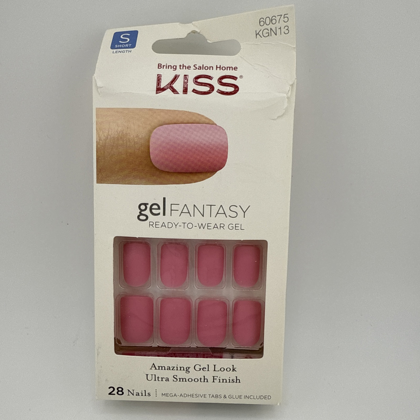 Kiss Gel Fantasy Square Nails Short Length Glue Included Ultra Smooth Finish