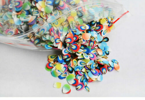 1000 Pcs Nail Art Fruit Flower Feather Fimo Slices For Slime DIY Crafts Decor