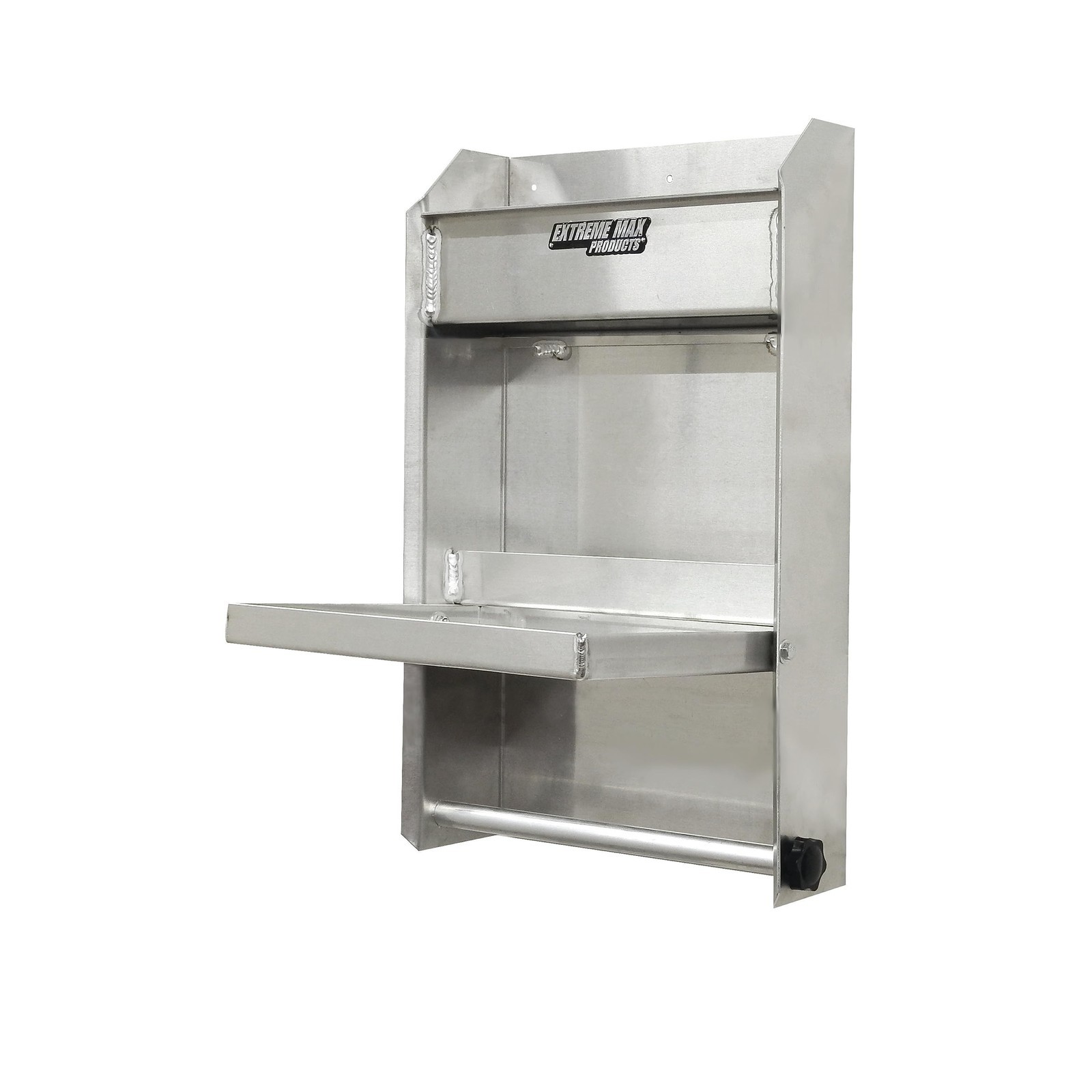 Extreme Max 5001.6053 Junior Aluminum Work Station Storage Cabinet Flip-Out W…