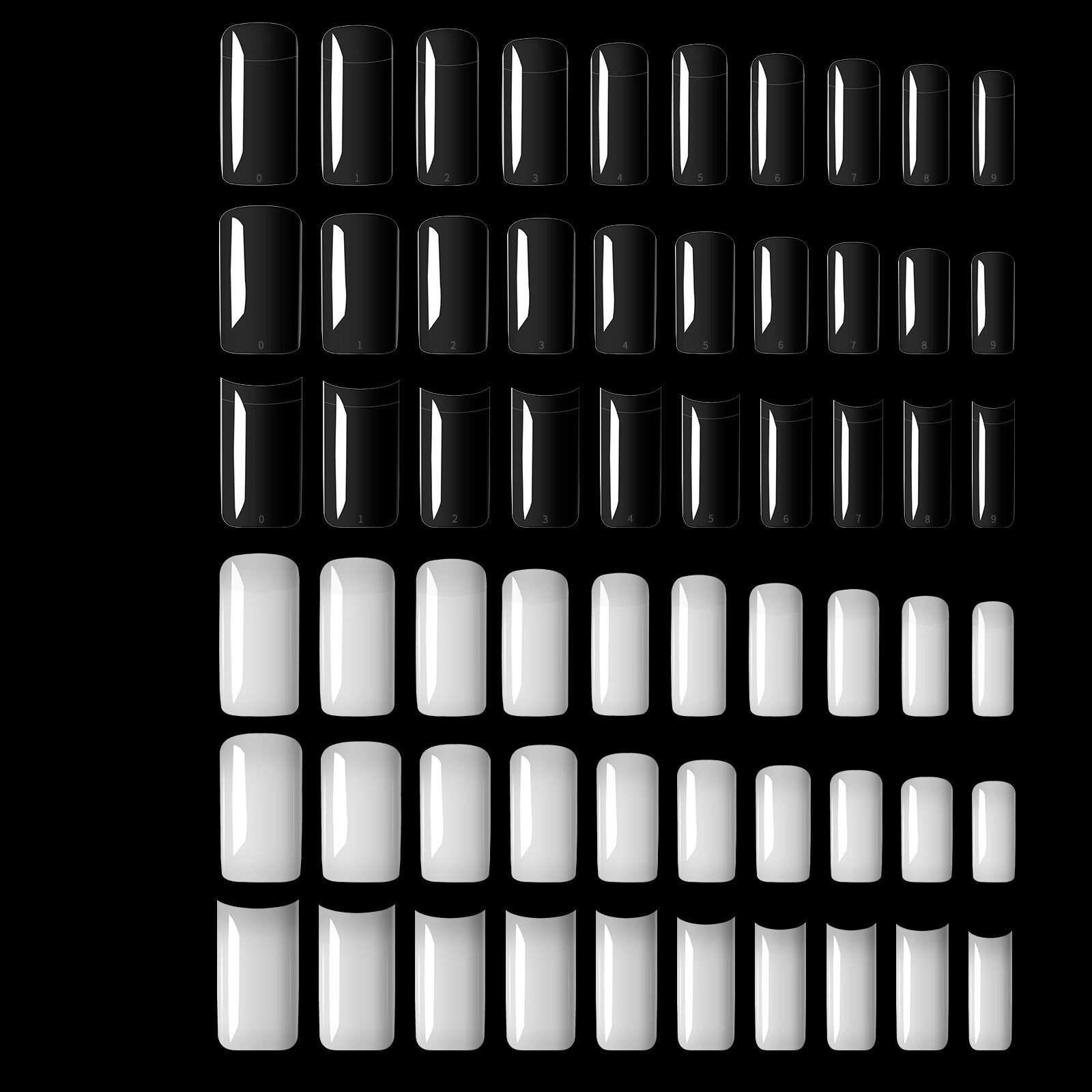 100 Pcs False Acrylic French Half Cover Artificial Fake Nails Tips Clear Natural