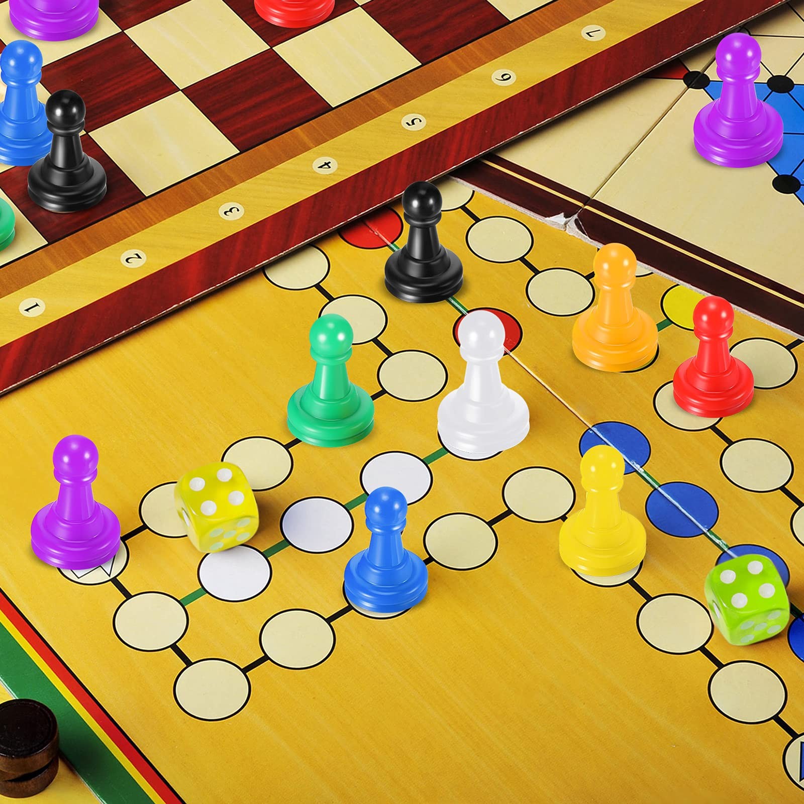 26 Pieces Multicolor Board Game and Dice Include 24 14mm,
