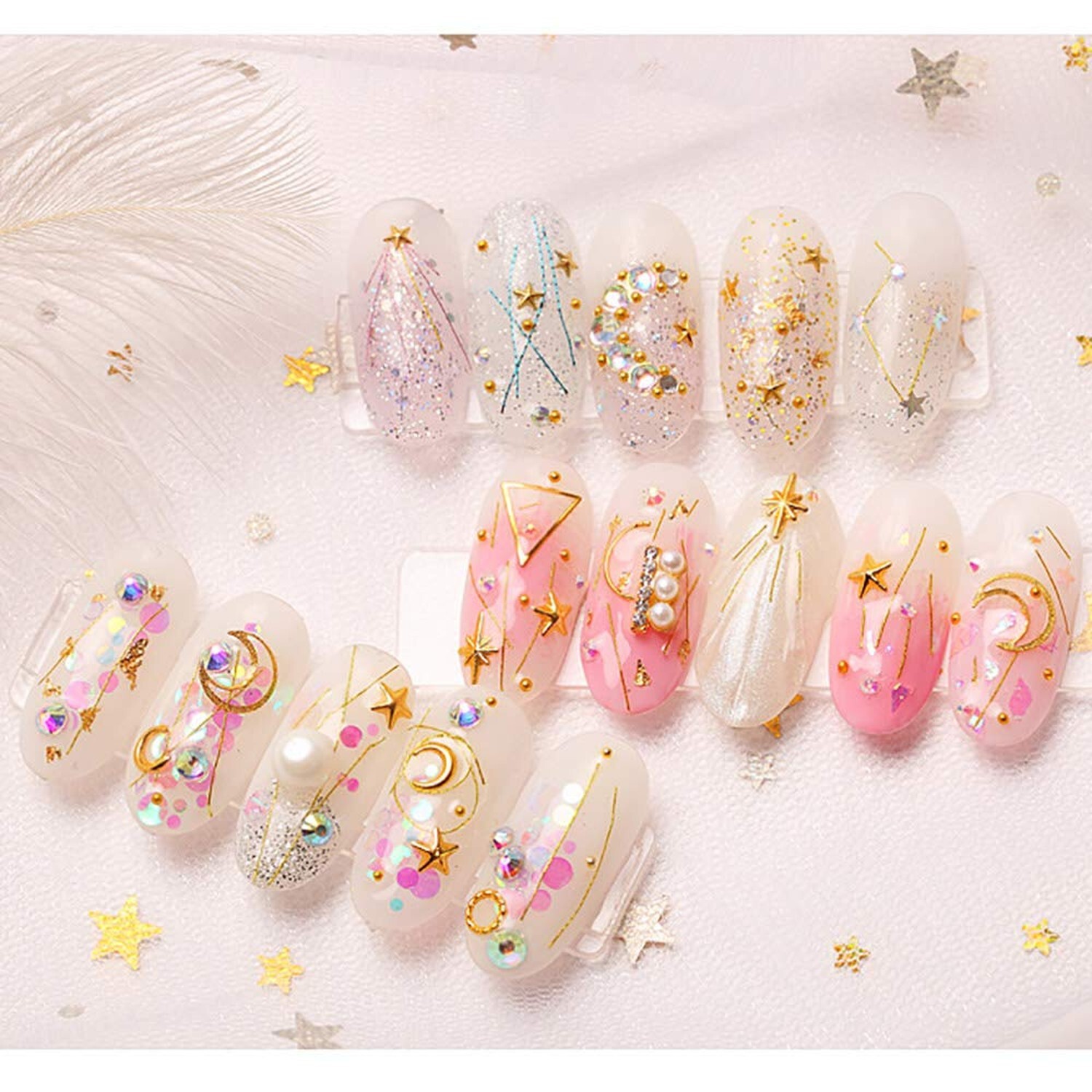 SILPECWEE 6 Boxes 3d Nail Rhinestones And Studs Gold Nail Rivets Set Nail Cry…