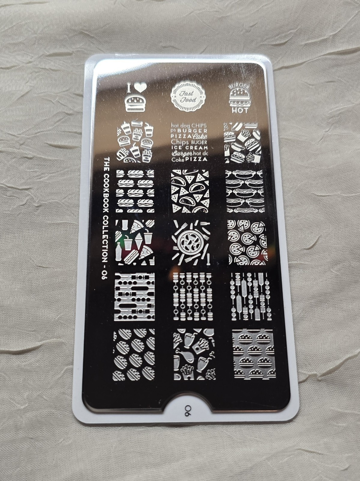 MoYou-London Cookbook Collection 06 Nail Stamping Plate Fast Food Hamburger