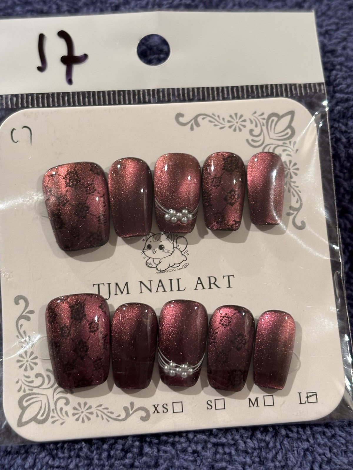 Press-On Nails Medium Length COFFIN. Size Large. 20 Pair