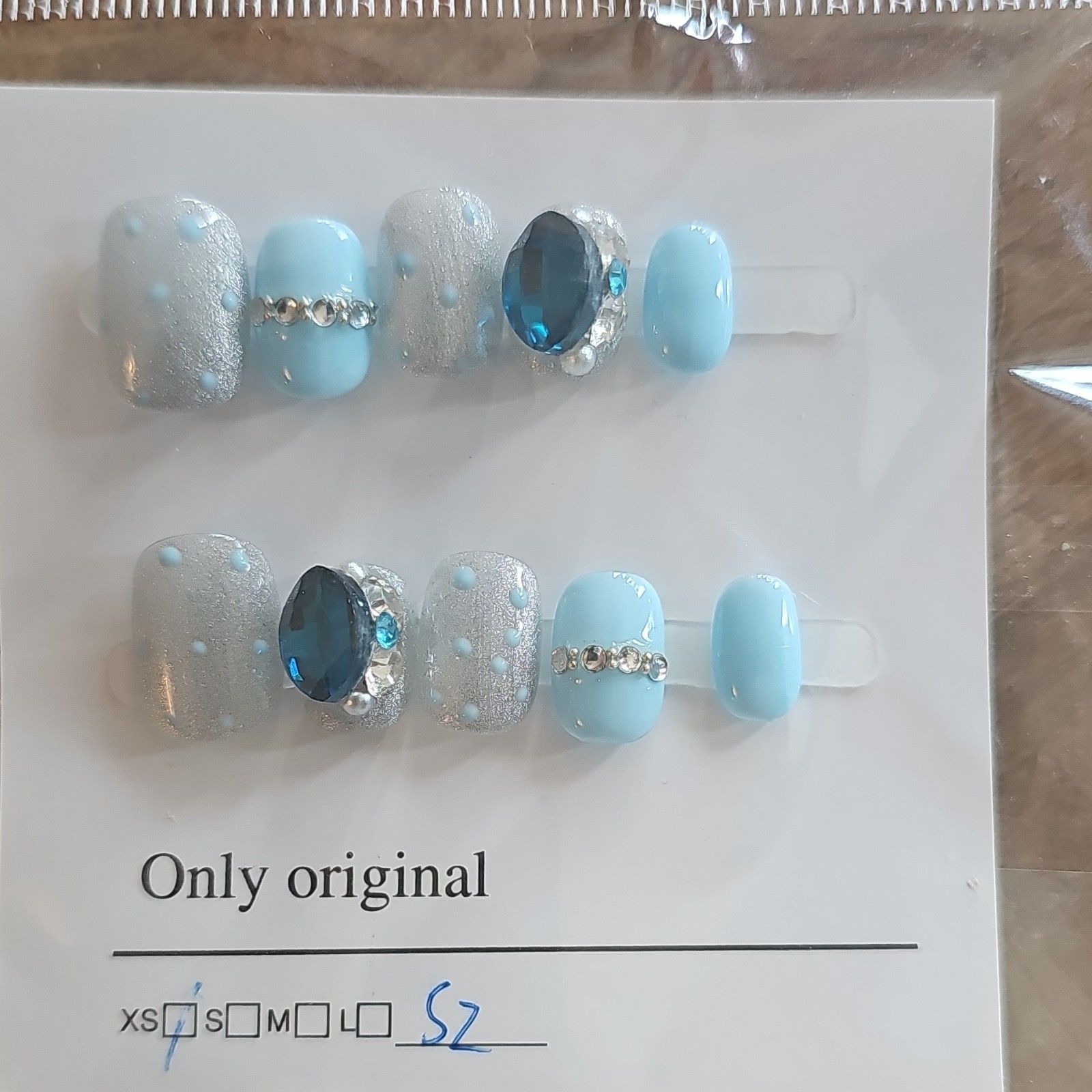 10 Sets Handmade Press On Nails Mixed Designs Bling Charms Glossy/ Full Cover