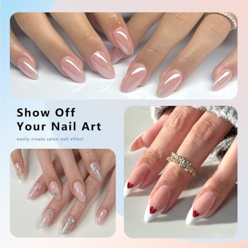480PCS Nail Tips Clear False Nails Full Cover for Acrylic Almond&Square-480pcs