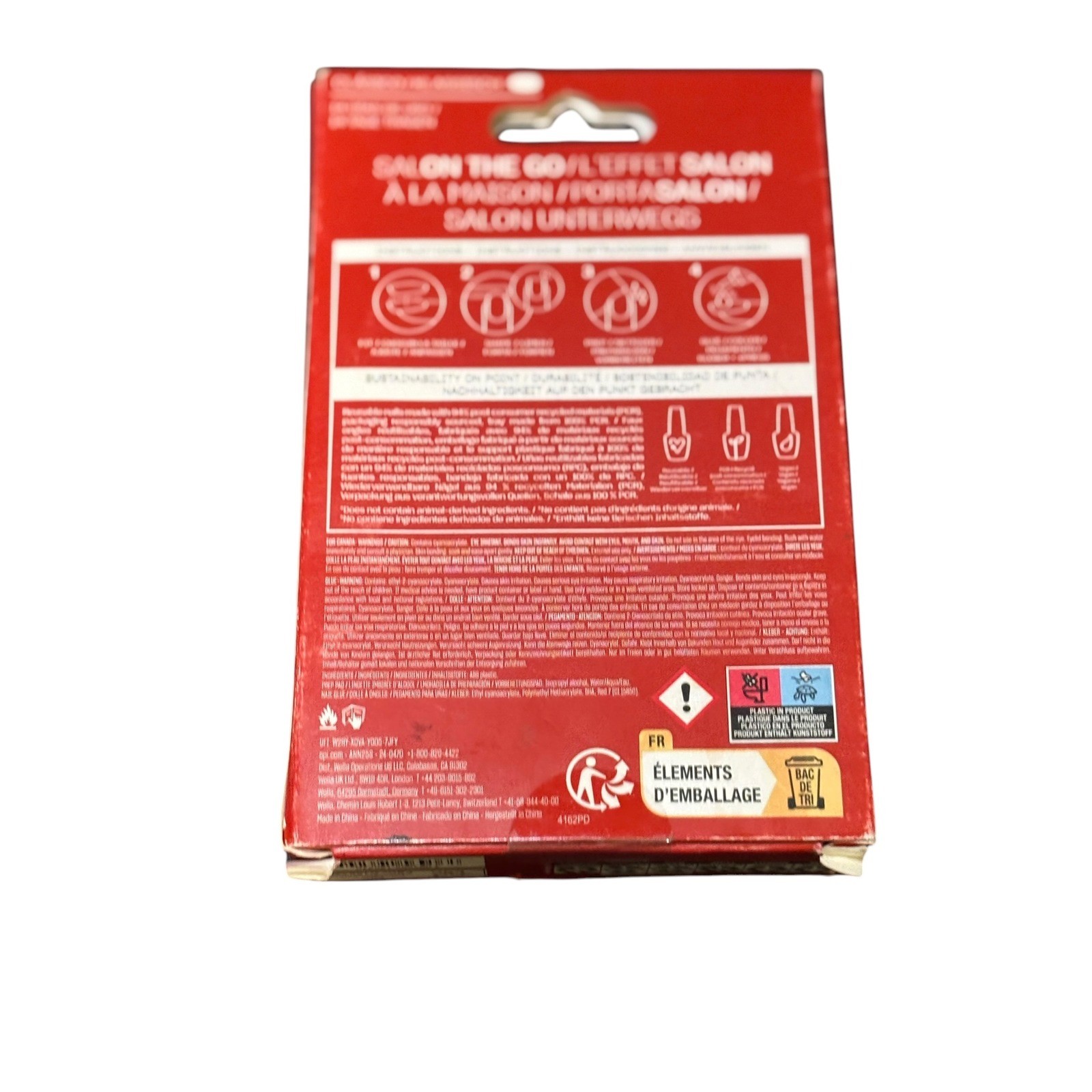 OPI xPRESS/ON Press On Nails Big Apple Red Short Round Gel-Like 30ct Kit