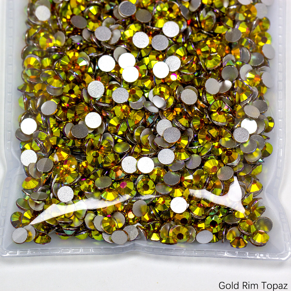 1440 Gold Rim Dazzle Flatback Rhinestones Glass Diamond DIY Crafts Art Deco Gems