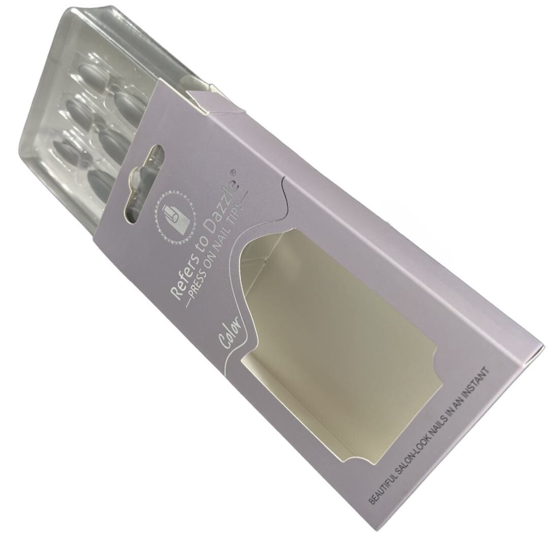 💅Dollar2million Press on Nail Tips,Gray ,False Nails, 12 Pieces,Teen/Adult💅