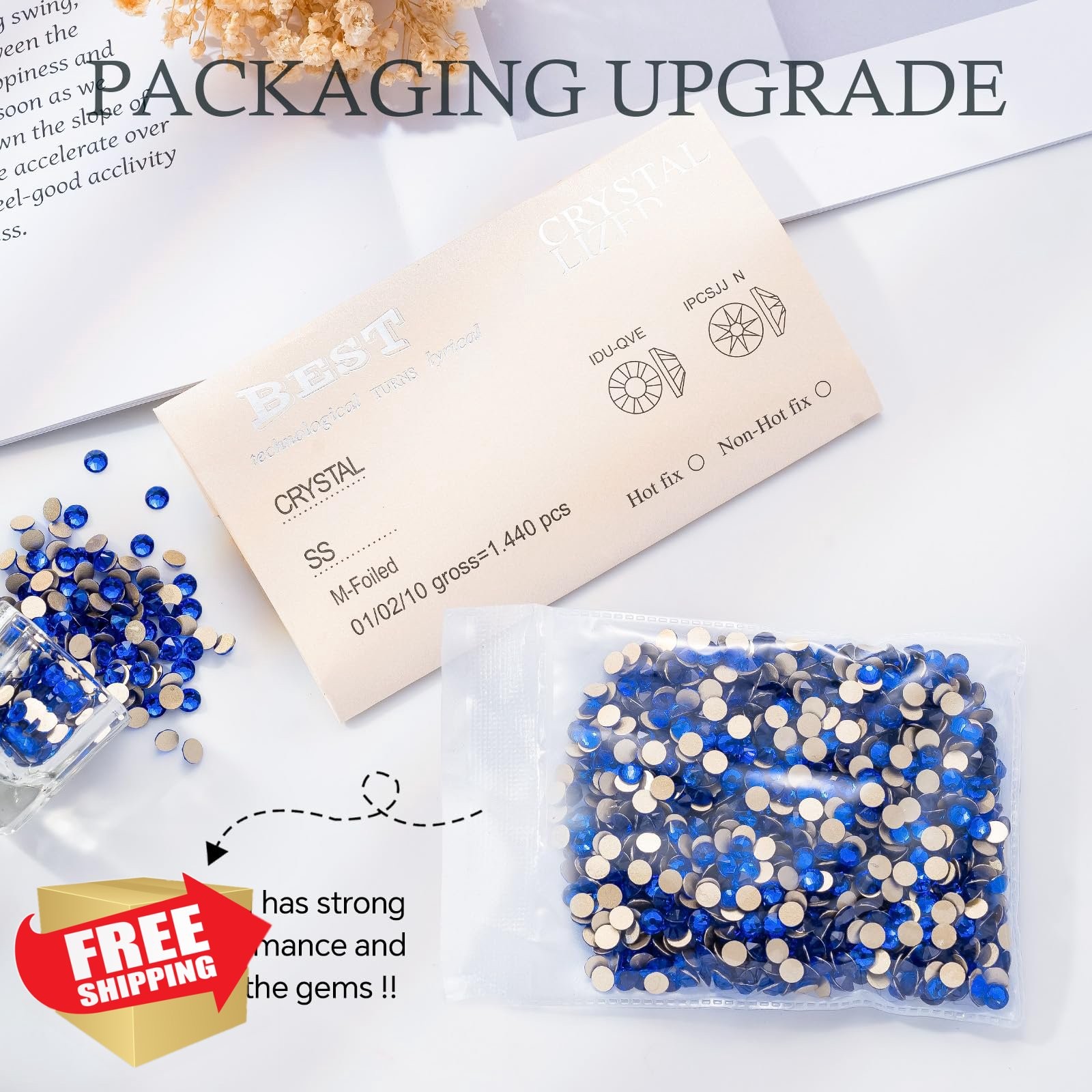 MEIBITE Blue Rhinestones SS16 1440pcs Nail Art Craft