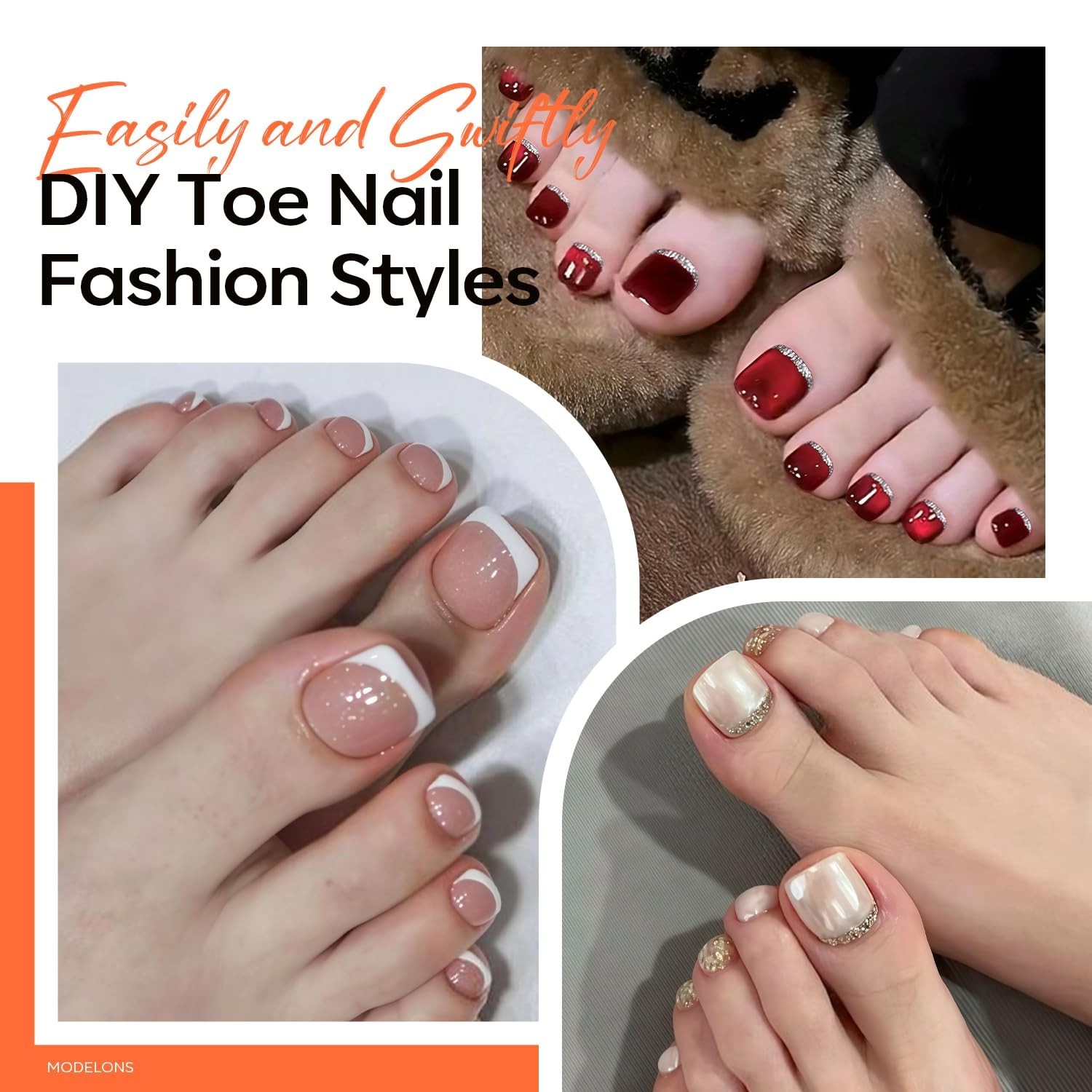 Toe Nail Tips Short Square Soft Gel Tips Squoval Fake Press Ons Toe Nails Mat…