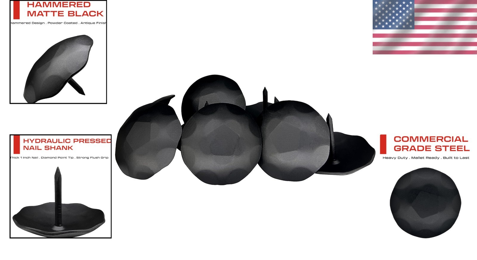 Hammered Iron Clavos – Pack of 50