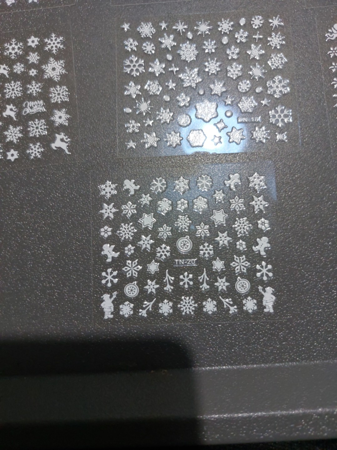 10 X Small Sheets Of White Christmas Nail Art Stickers (D214) New