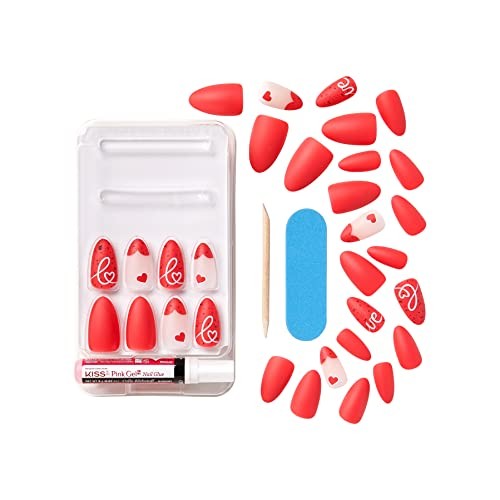 KISS Voguish Fantasy Valentine’s Day Fake Nails, ‘Be MINE’, 28 Count FV39X