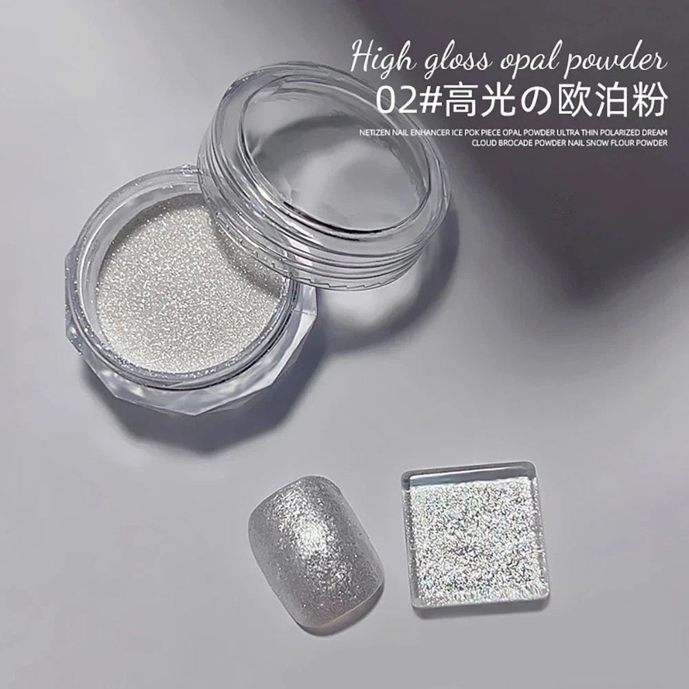 AURORA NAIL POWDER Mirror Effect CHROME Nail Art Mermaid Rainbow AB (Opal6) Uk