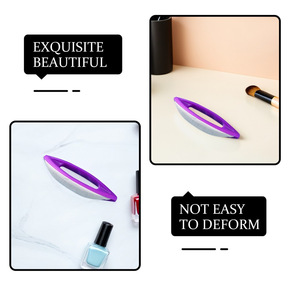 6Pcs Reusable Plastic Nail Art Tool Purple Nail Polisher for Manicure