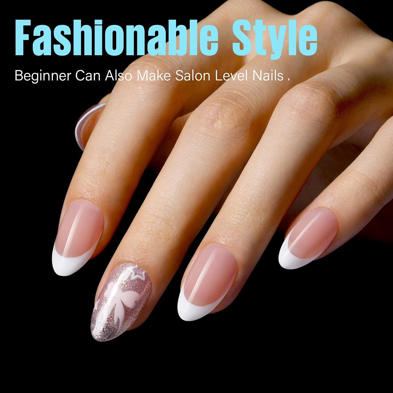 Short Almond Nail Tips 240Pcs 15 Sizes Short Nail Tips Full Cover Half Matte Pre