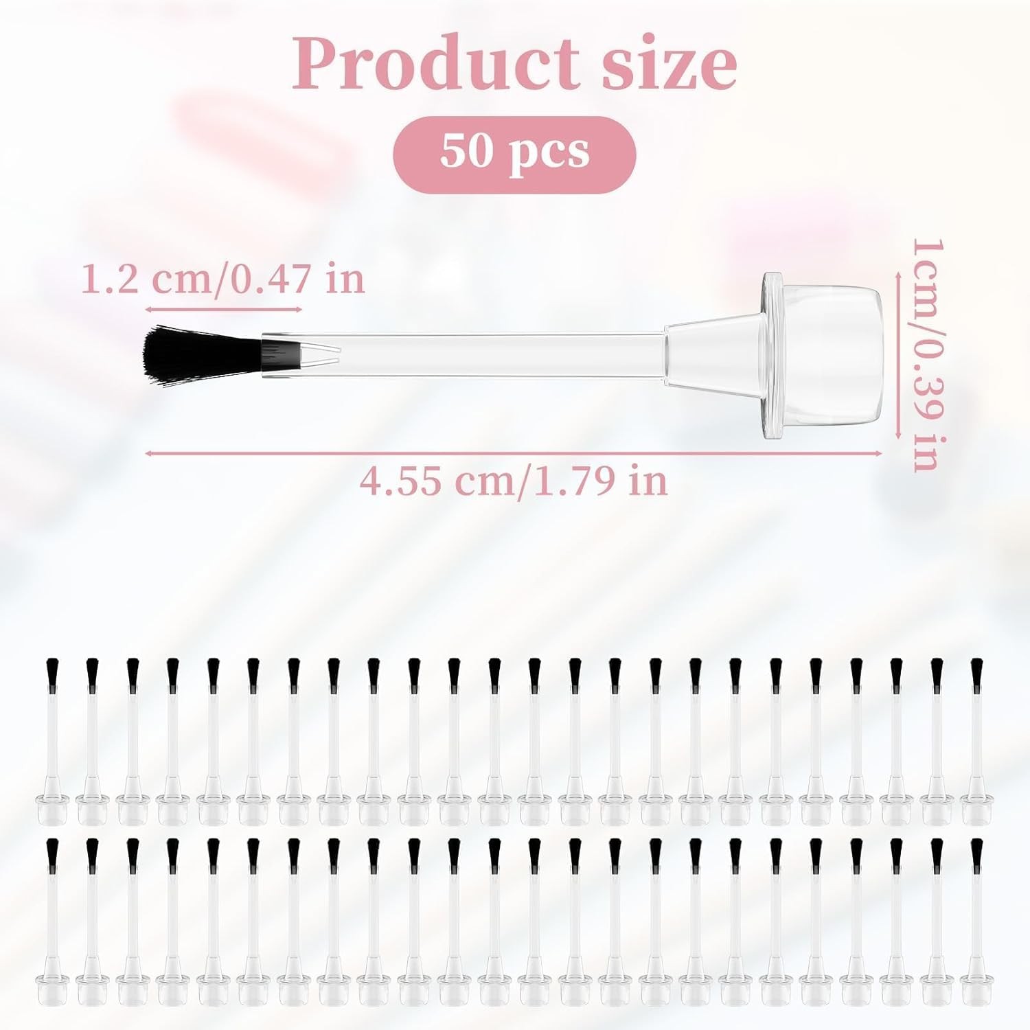 50PCS Disposable Nail Polish Replacement Brushes with Handle for Nail Art