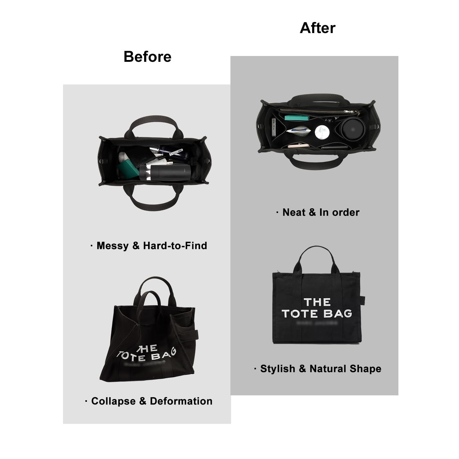 Purse Organizer Insert For Handbags, Tote Bag Organizer Insert, Handbag Organ…