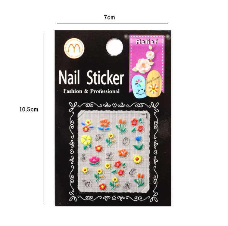 6 Sheets Set Happy Face Food Cookie Flower Decal Manicure Nail Art Stickers NH6