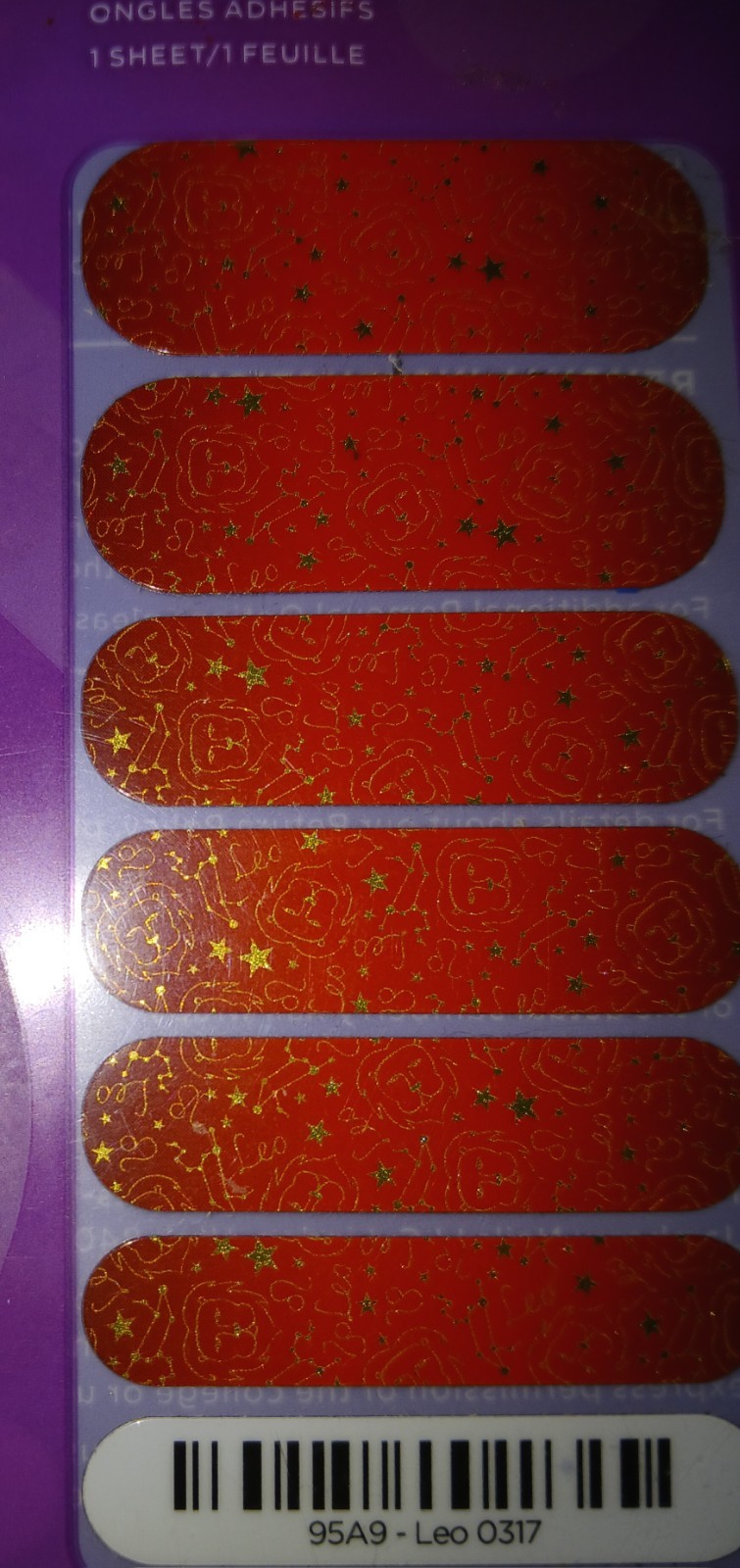 JAMBERRY Nail Wraps, Astrology LEO, Full Sheet, **RARE**