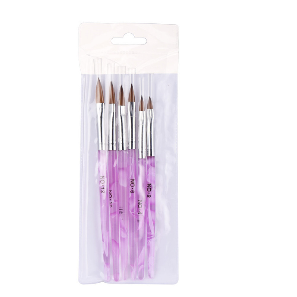 Acrylic Nail Brush Kolinsky Sable Hair 6 Sizes Monomer Powder #2 #4 6 #8 #10 #12