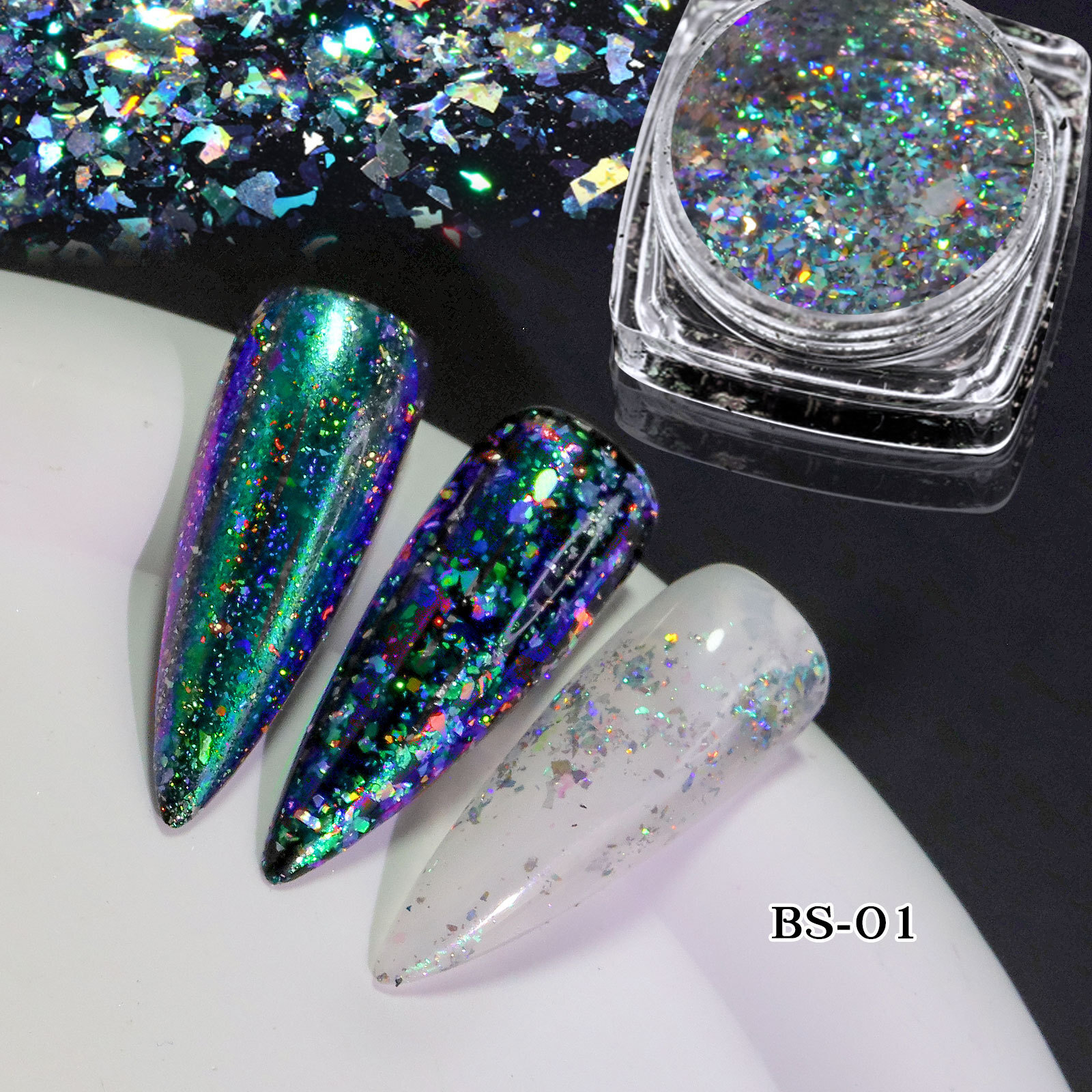 Chameleon Sequins Mirror Laser Powder Holographic Nail Art Glitter Flakes Decor