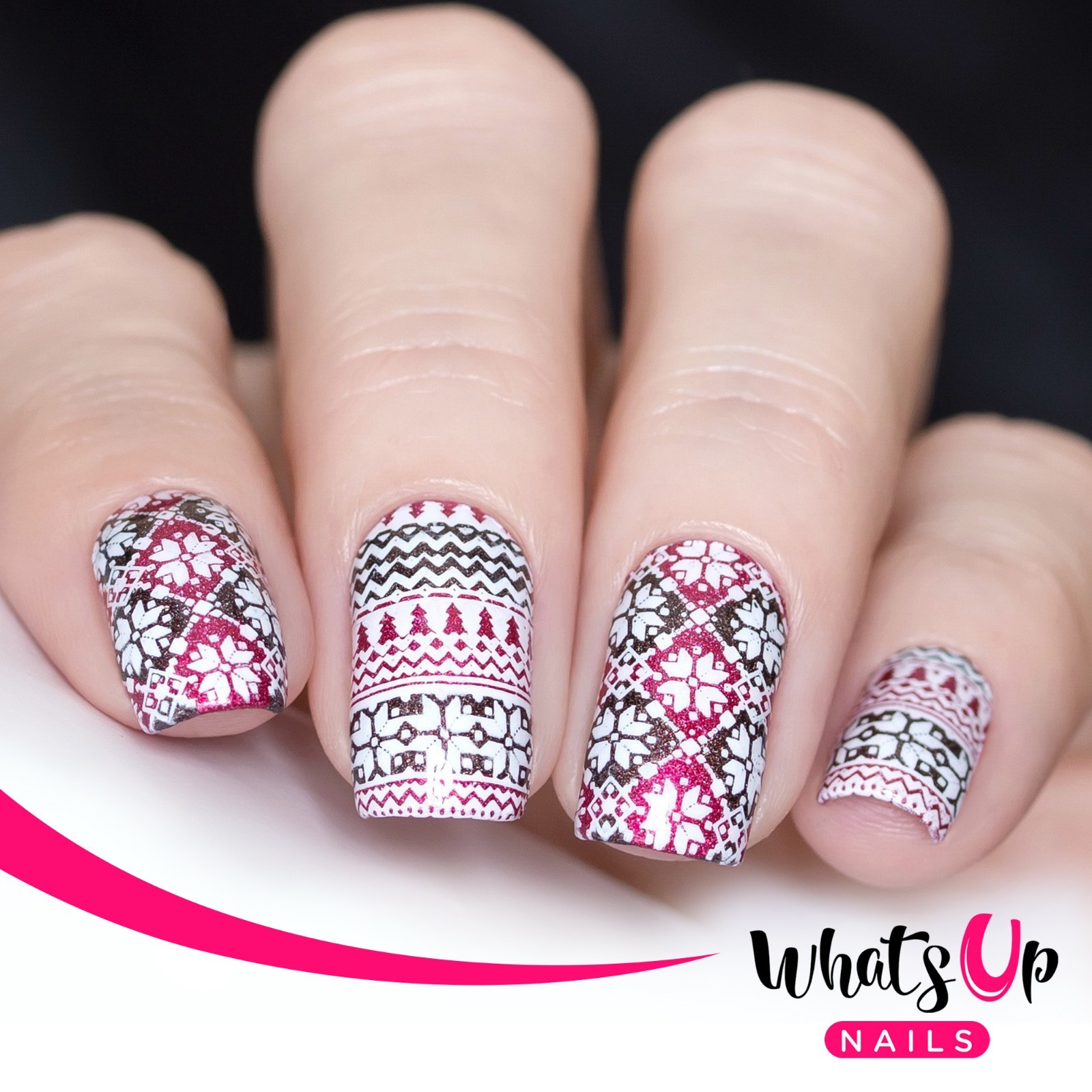 B035 Icy Wonderland Stamping Plate For Christmas Stamped Nail Art Design