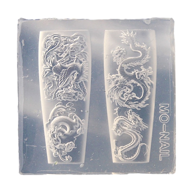 Silicone Nail Art Molds Easy to Use Dragon Nail Mold for Nail Artists Decoration