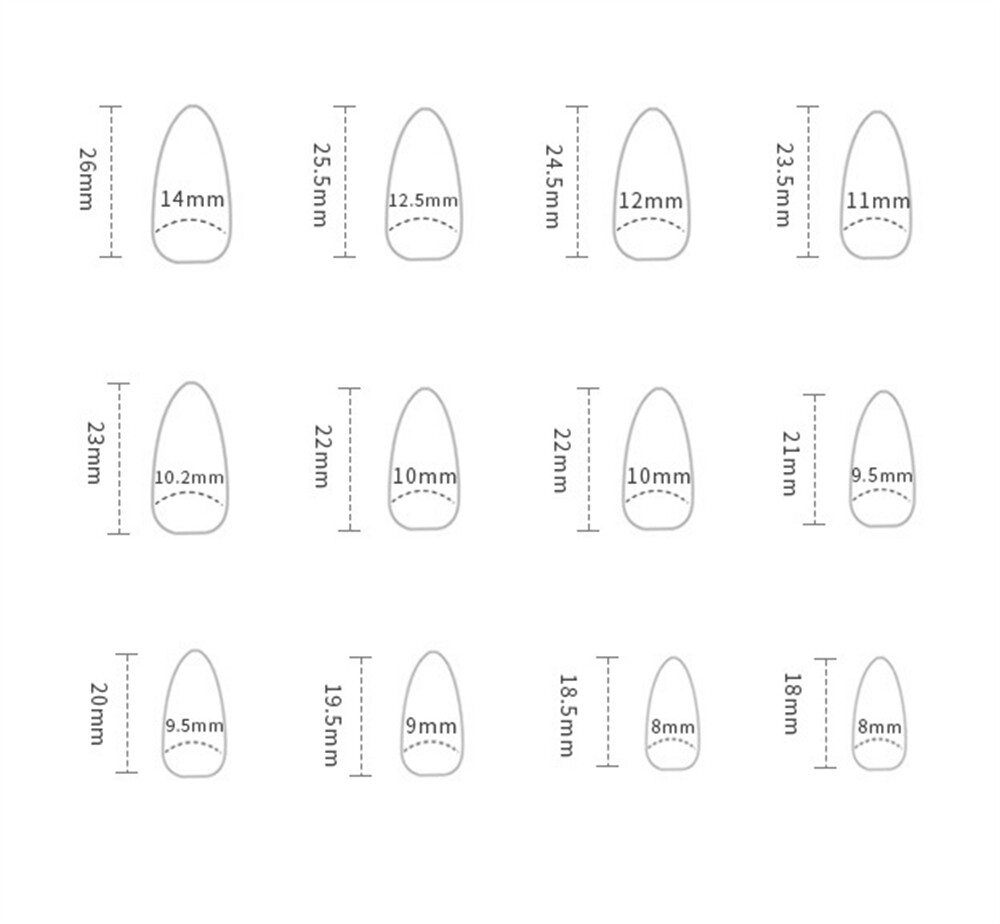 Cute Animal Flowers False Nail Short Almond Press on Nails for Nail Art 24pcs
