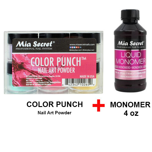 Mia Secret Monomer 4 oz with 6 Colors Set Nail Art Powder Selection (Pick Yours)
