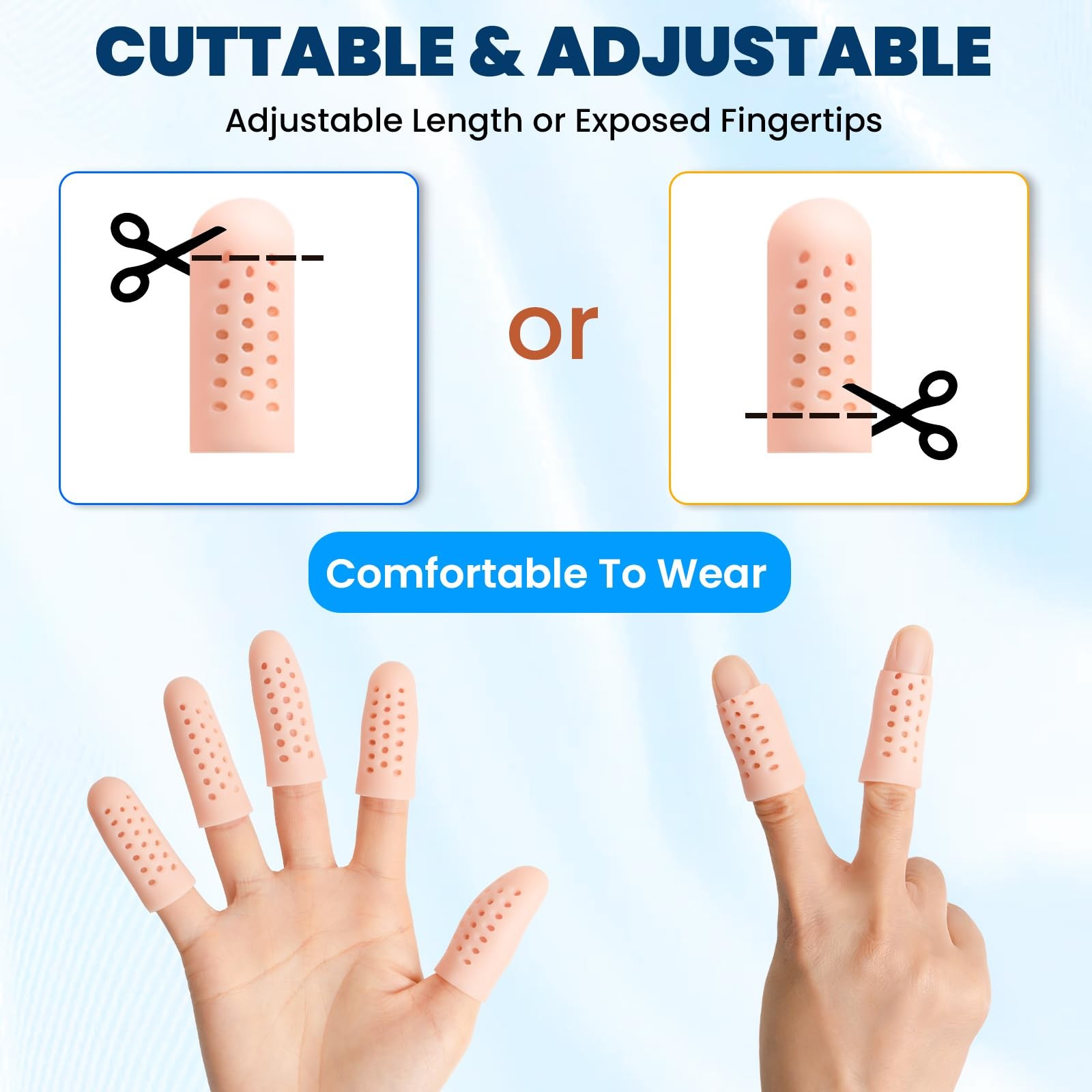 Gel Finger Cots & Finger Protectors – 16 PCS Silicone Finger Sleeves for Fing…