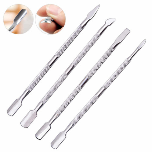Manicure Pedicure Tools 4 Pcs Beauty Nail Cuticle Care Pusher Spoon Trimmer US