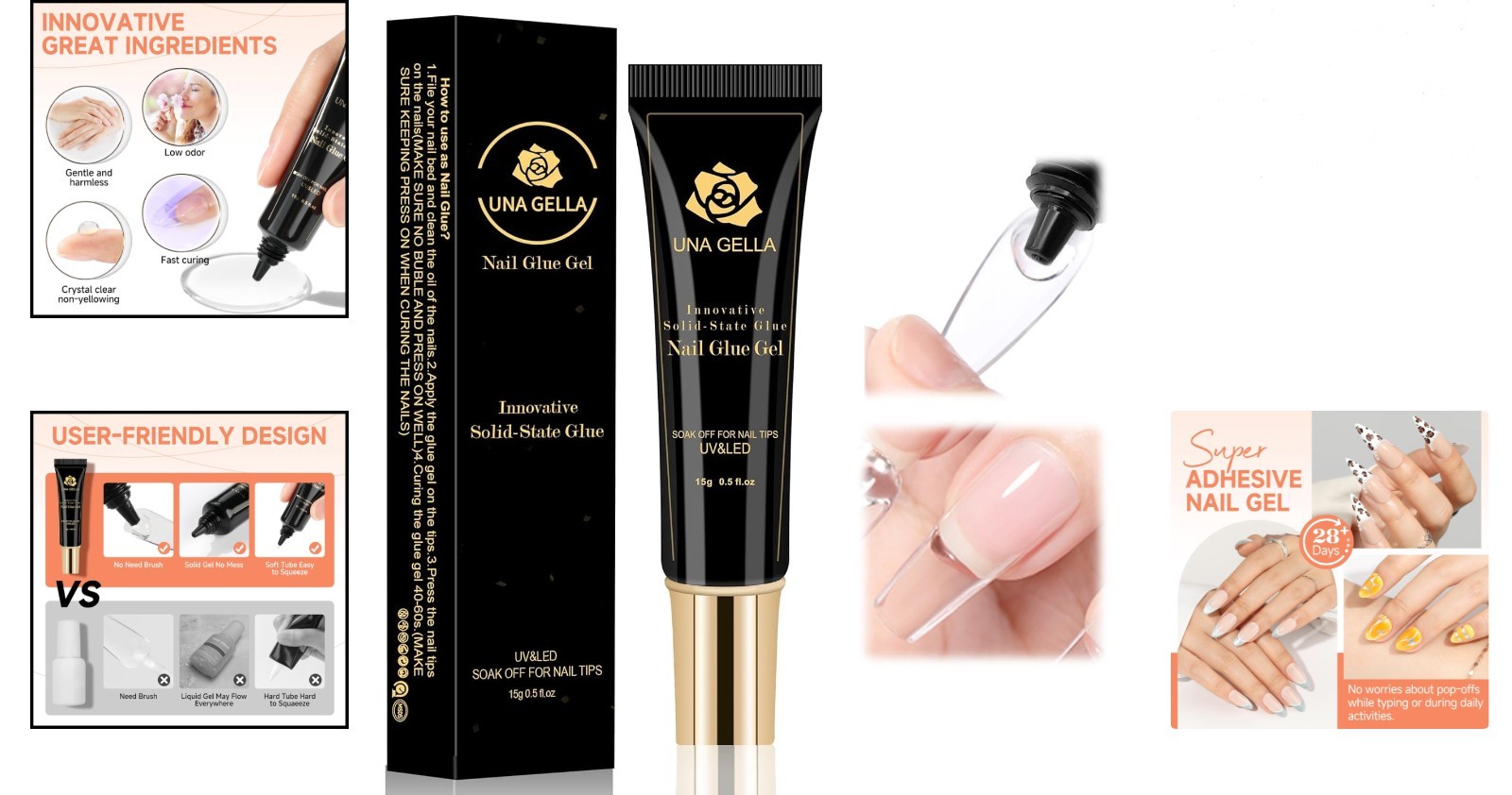15ml Solid Nail Glue Gel – Super Strong UV/LED Adhesive for Perfect Nail Tips