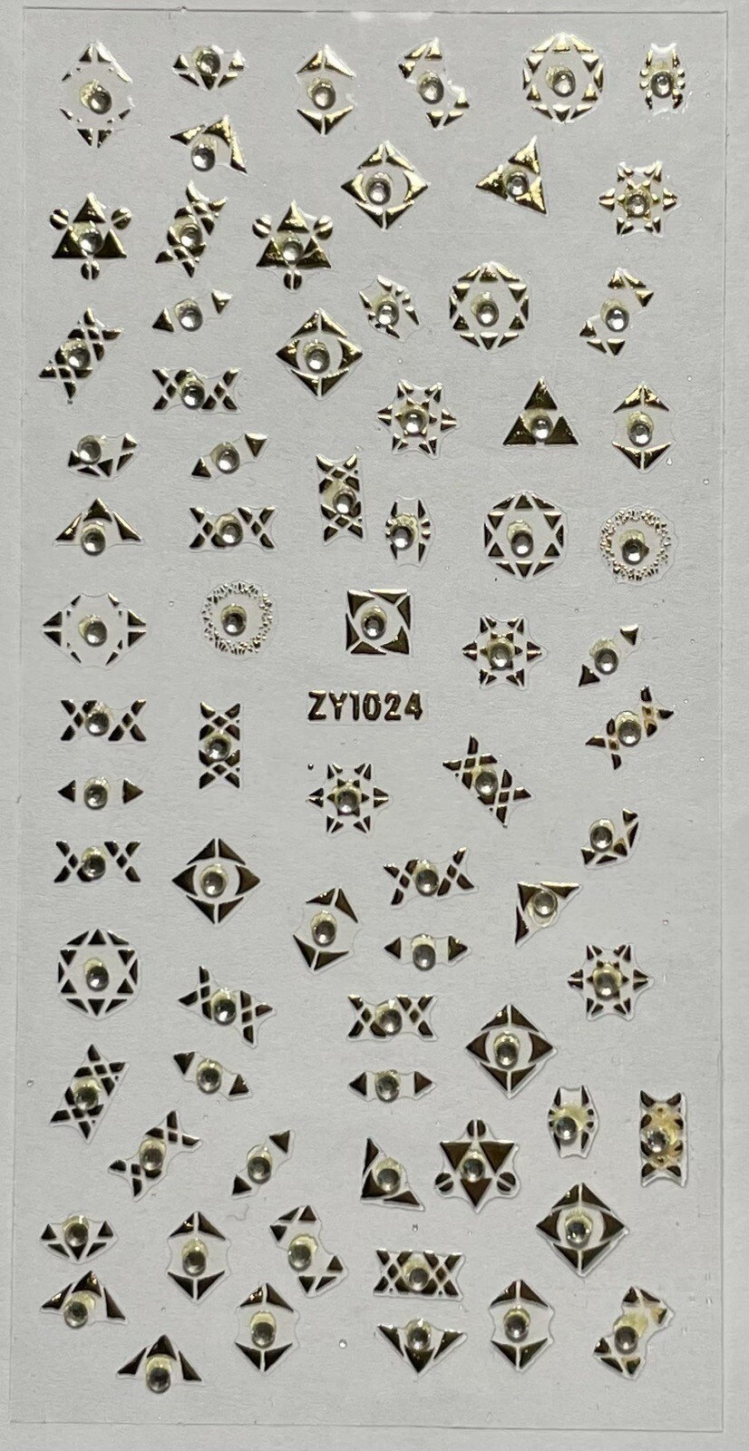 Nail Stickers Art Decal DIY Design 3D Waterproof Diamond Pyramid Triangle ZY1024