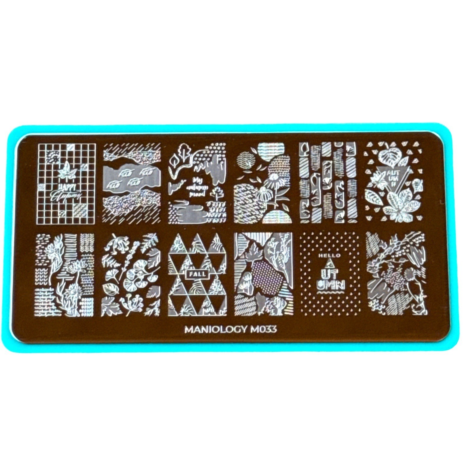 Maniology Nail Stamping Plates M033 M034 Autumn Fall Leaves Floral Botanical Set