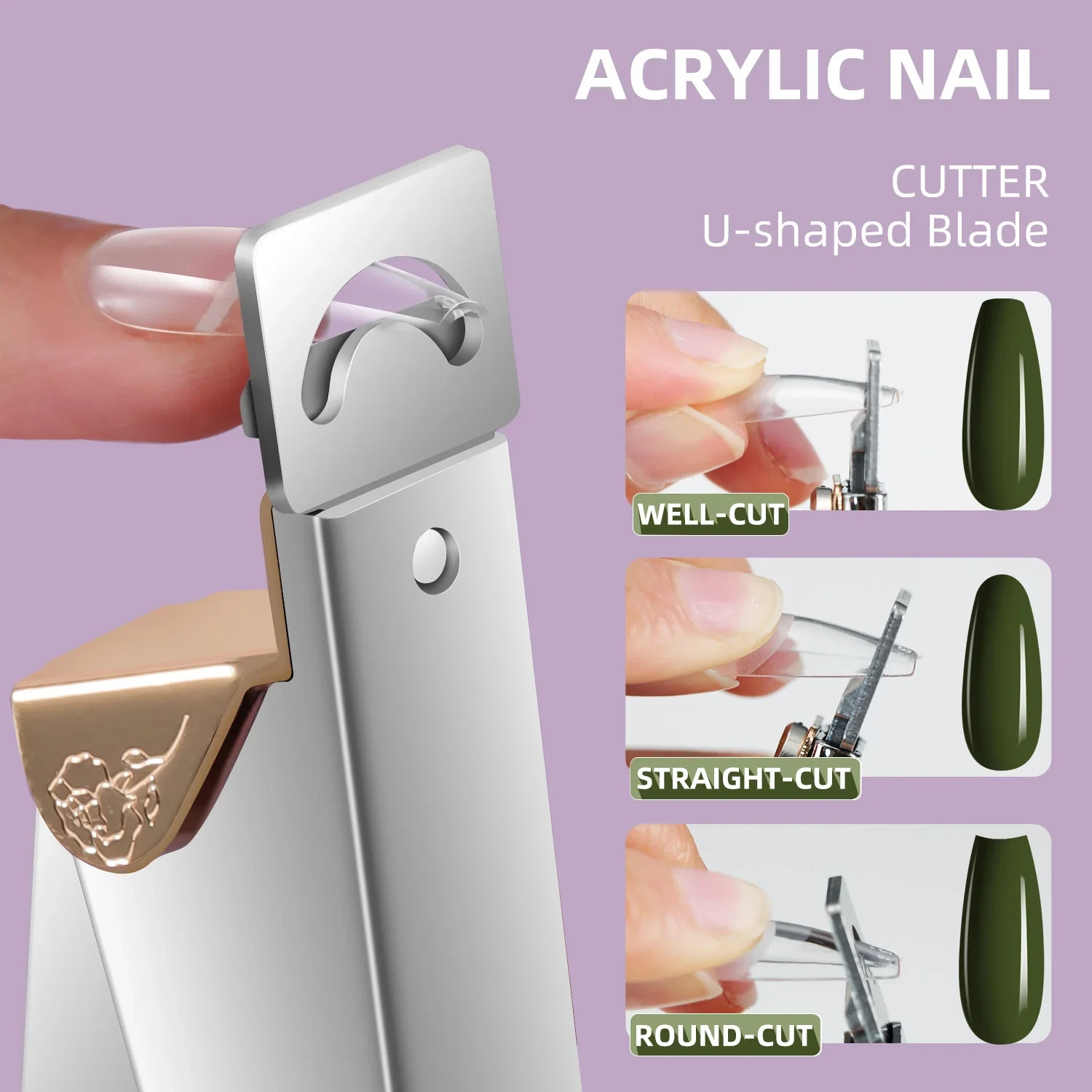 Almond Nail Tips Kit 5pc – UV Lamp, 504 Acrylic Nails, Cutter, Glue, Nail File