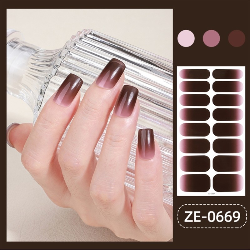 Waterproof Gels Nail Strips Nails Polish Stickers Cats Eye Nails Polish Wraps
