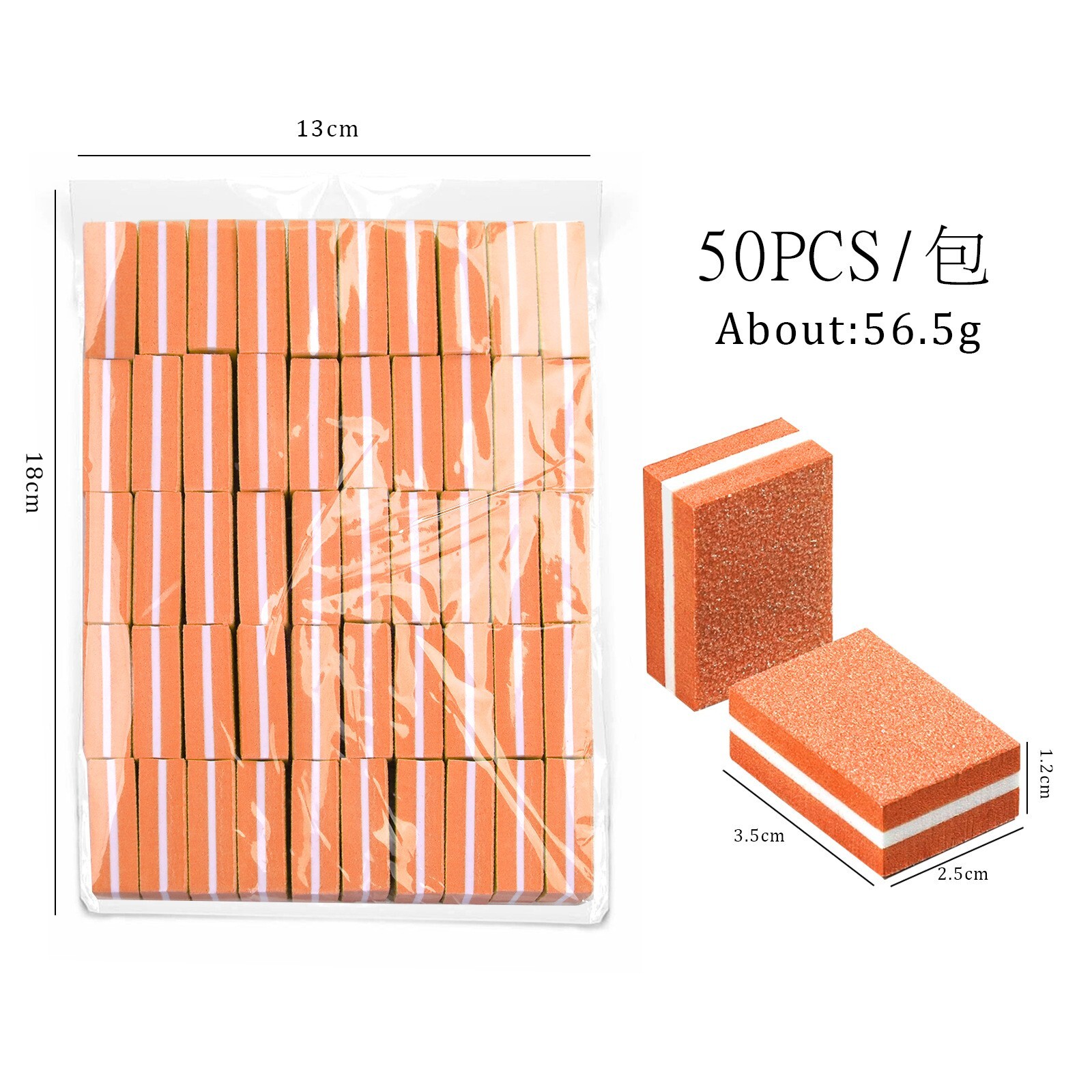 50Pcs Mini Nail Buffer Blocks 180/100 Grit Durable Nail Sanding Blocks Nail Tool