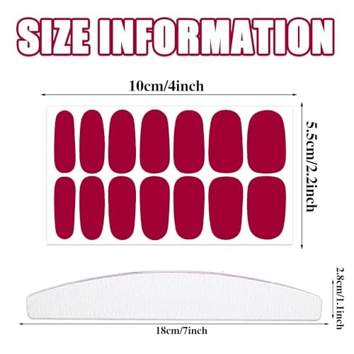 12 Sheets Red Pink Series Nail Wraps: 168 Solid Nail KIT2 Red &Pink Solid