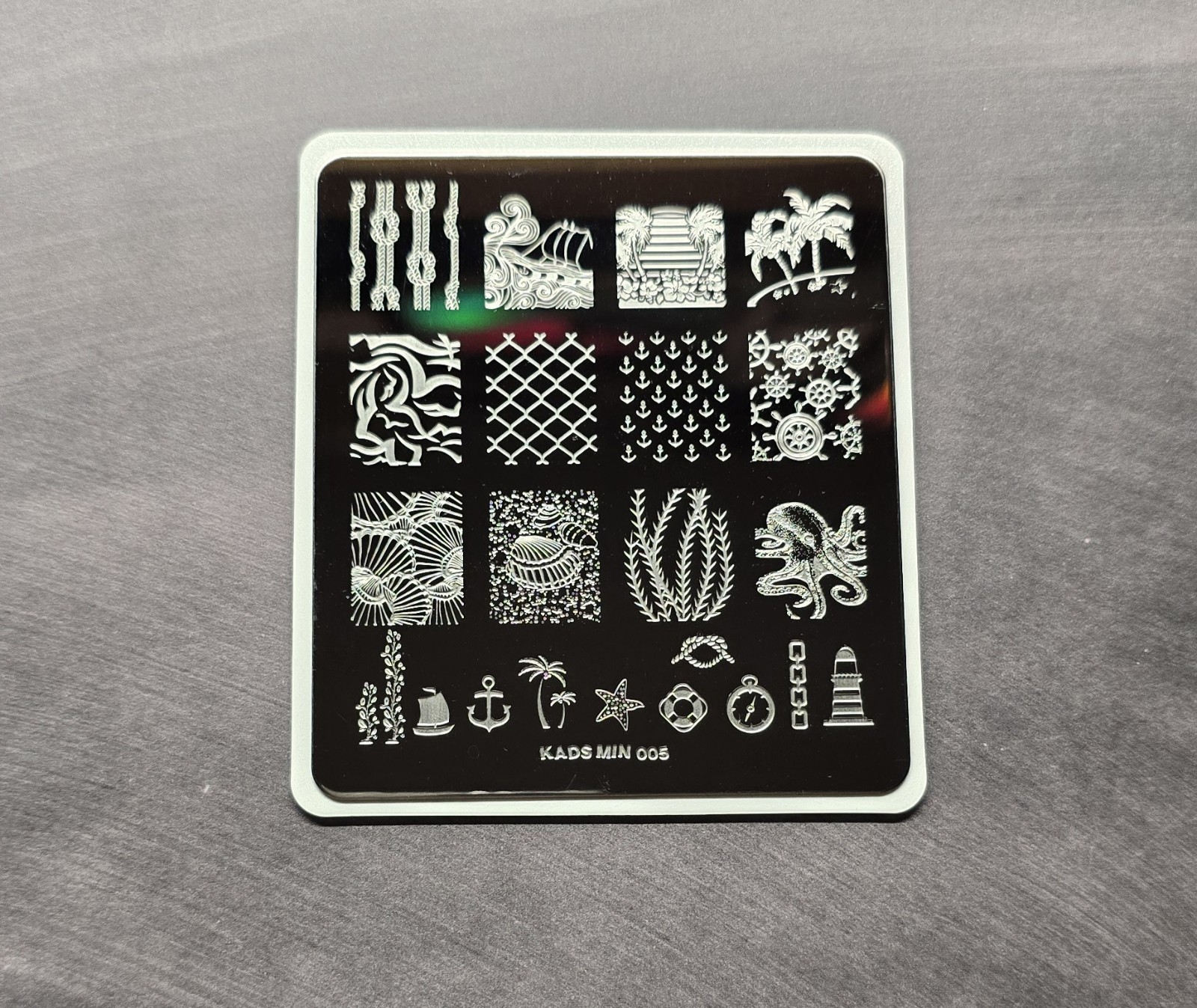 KADS Min 005 Nail Stamp Plate Template Series Beach Ocean Sea Sailor Anchor Tree