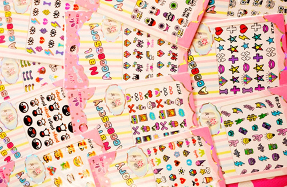 LOT 805PCS Nail Art Stickers Waterproof Cartoons Kids Minions Animal Halloween