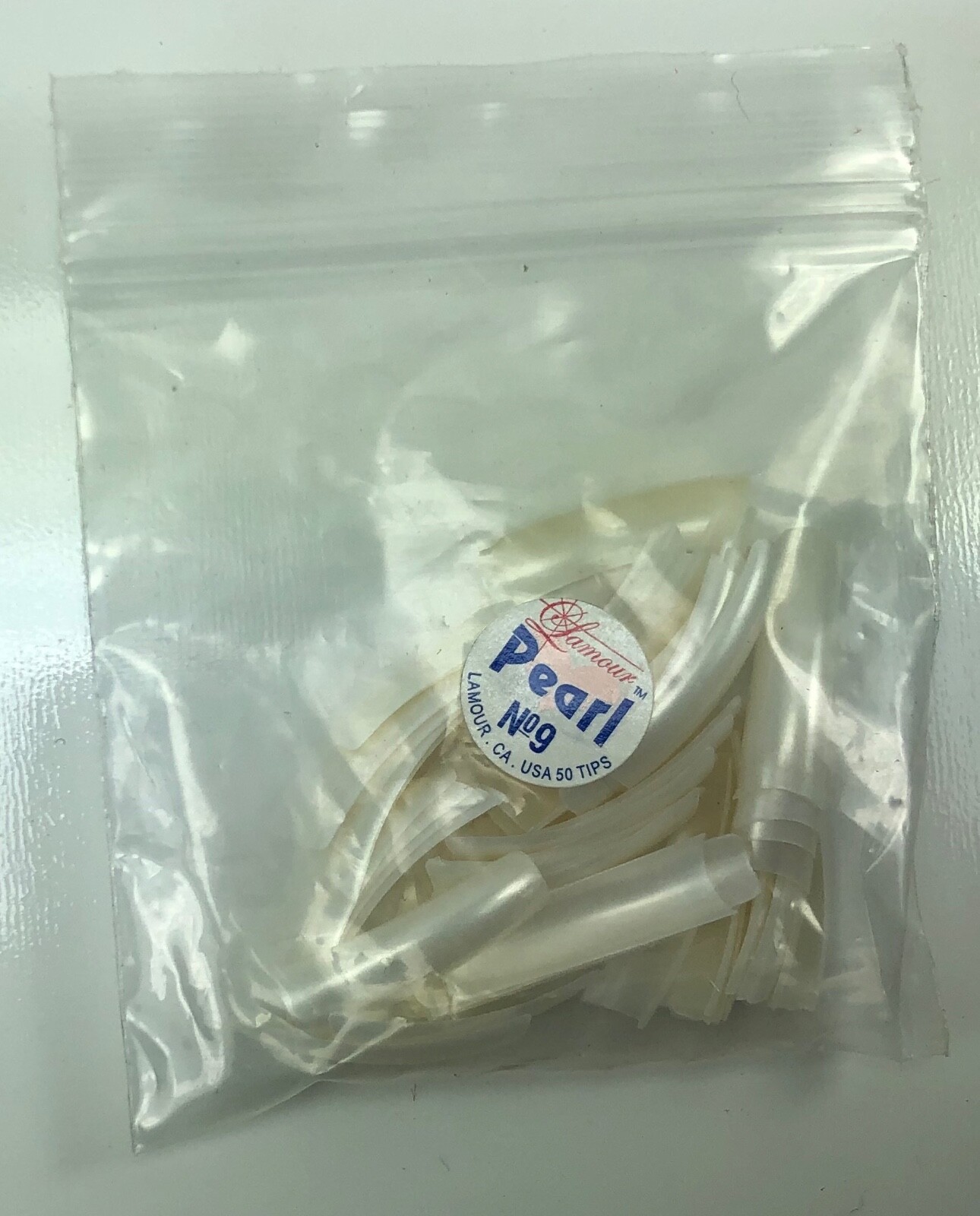 * Lamour Professional Nail Tips French PEARL White 0-10 Made in USA 550ct